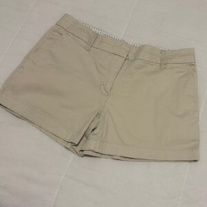 British Khaki Women's Flat-Front Khaki Shorts